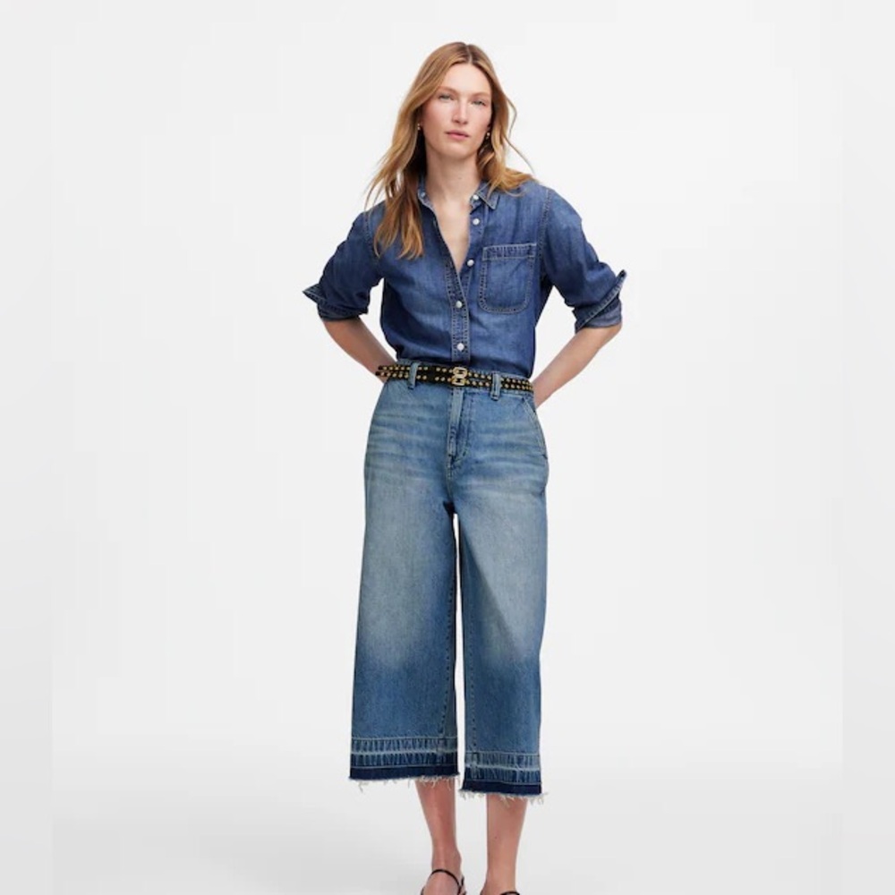 NWT Madewell Denim Culottes 28 Inch Wide Leg